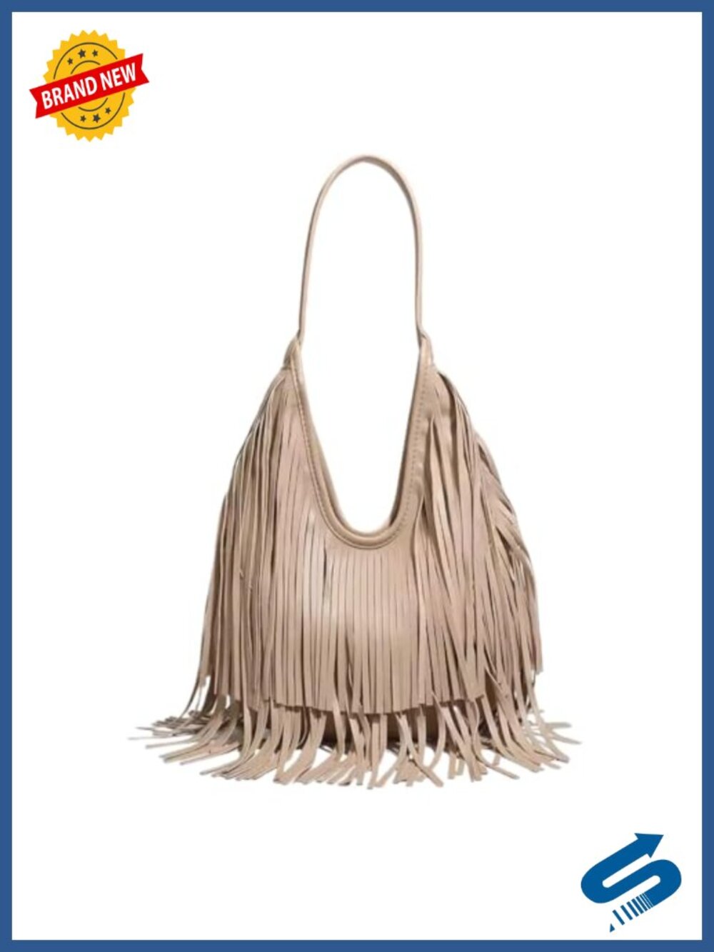 Faux Leather Fringe Hobo Shoulder Bag Layered Tassel